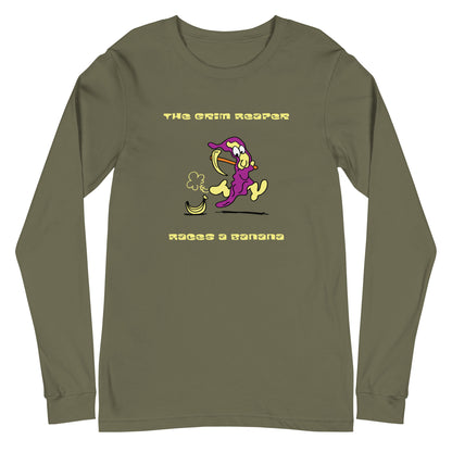 The Grim Reaper races a Banana - Women's Long Sleeve Tee