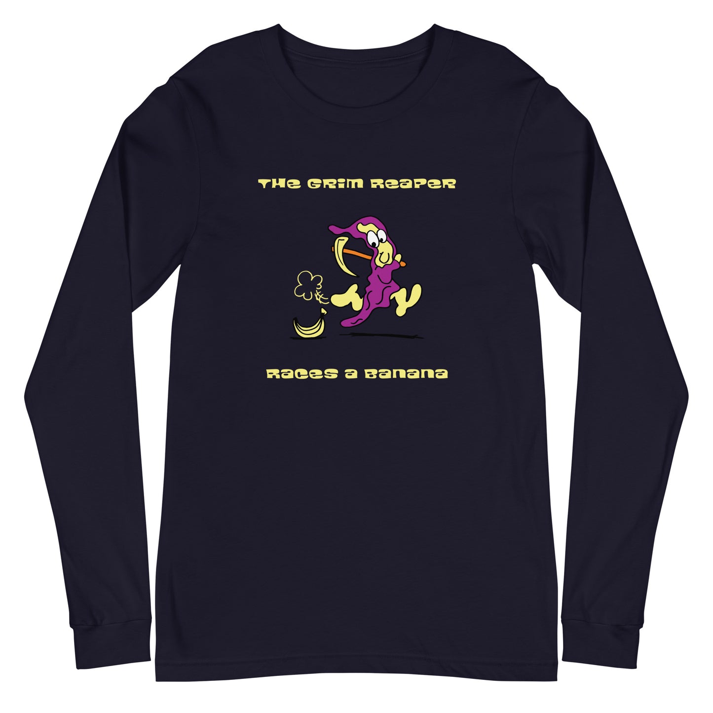 The Grim Reaper races a Banana - Women's Long Sleeve Tee