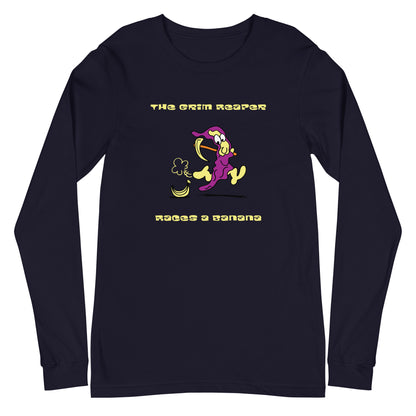 The Grim Reaper races a Banana - Women's Long Sleeve Tee