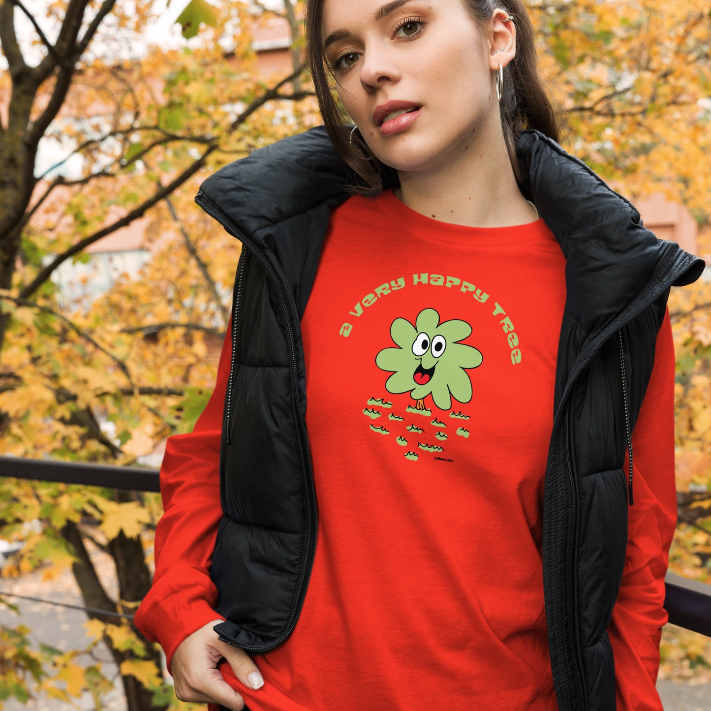 A very happy tree - Women's Long Sleeve Tee