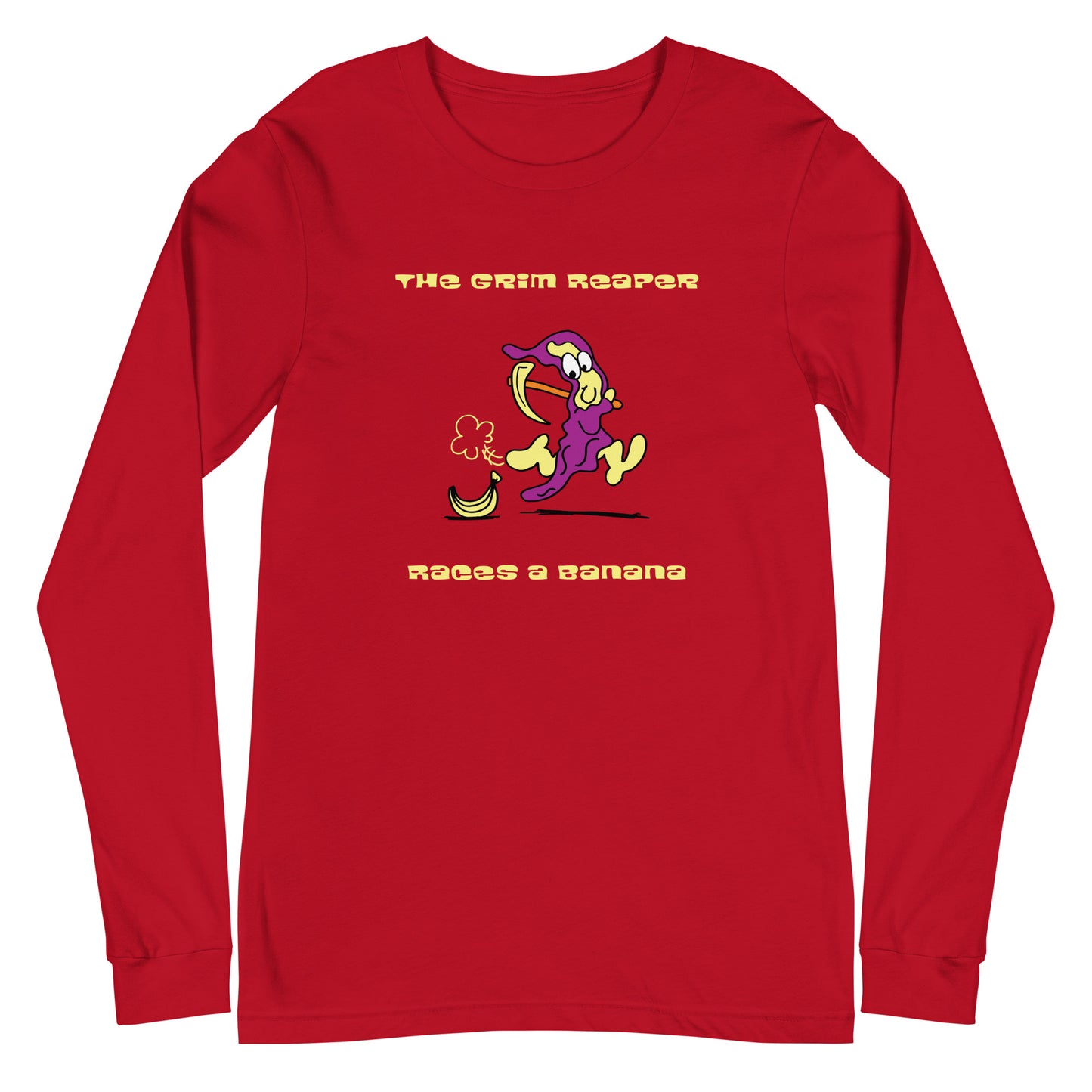 The Grim Reaper races a Banana - Women's Long Sleeve Tee