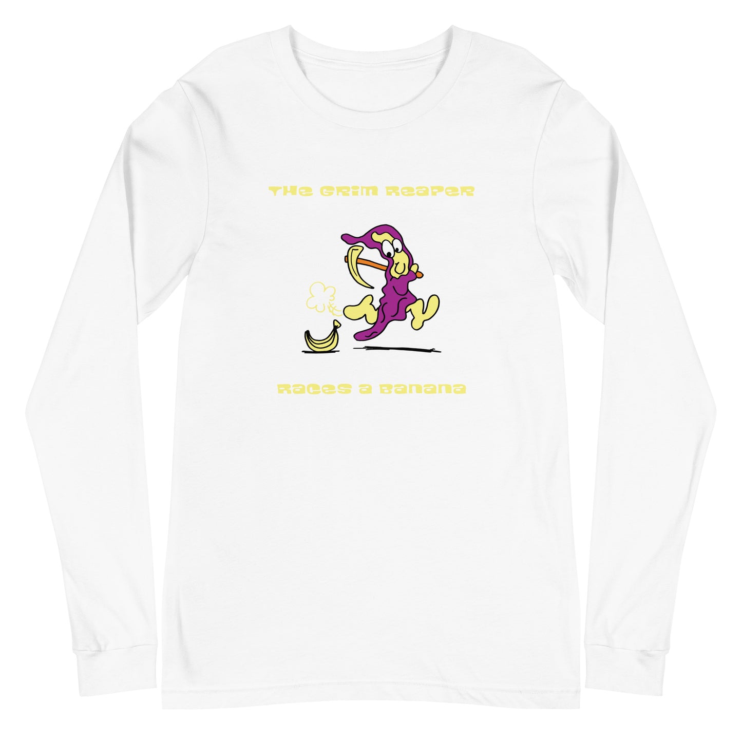 The Grim Reaper races a Banana - Women's Long Sleeve Tee