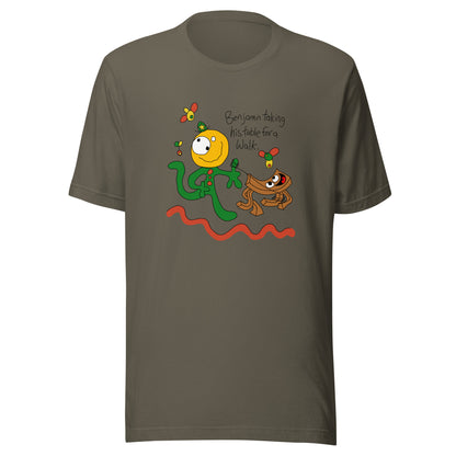 Benjamin taking his table for a walk - Men's T-Shirt