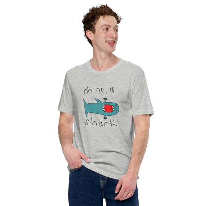 Oh no, a shark - Men's t-shirt (Fashion colours)