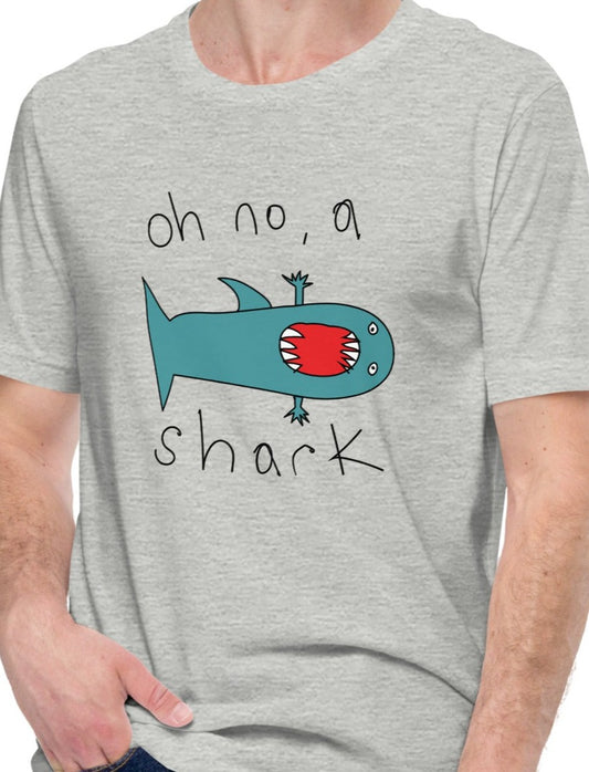 Oh no, a shark - Men's t-shirt (Fashion colours)