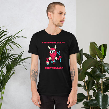 Satan gets ready for the beach - Men's t-shirt