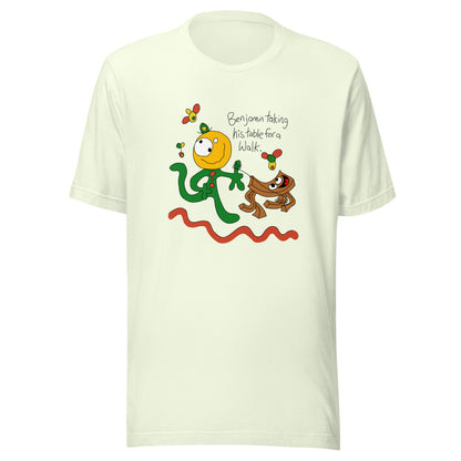 Benjamin taking his table for a walk - Men's T-Shirt