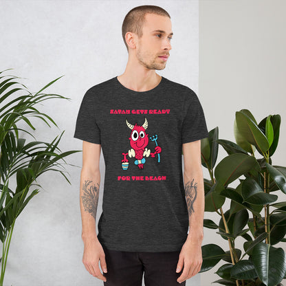 Satan gets ready for the beach - Men's t-shirt