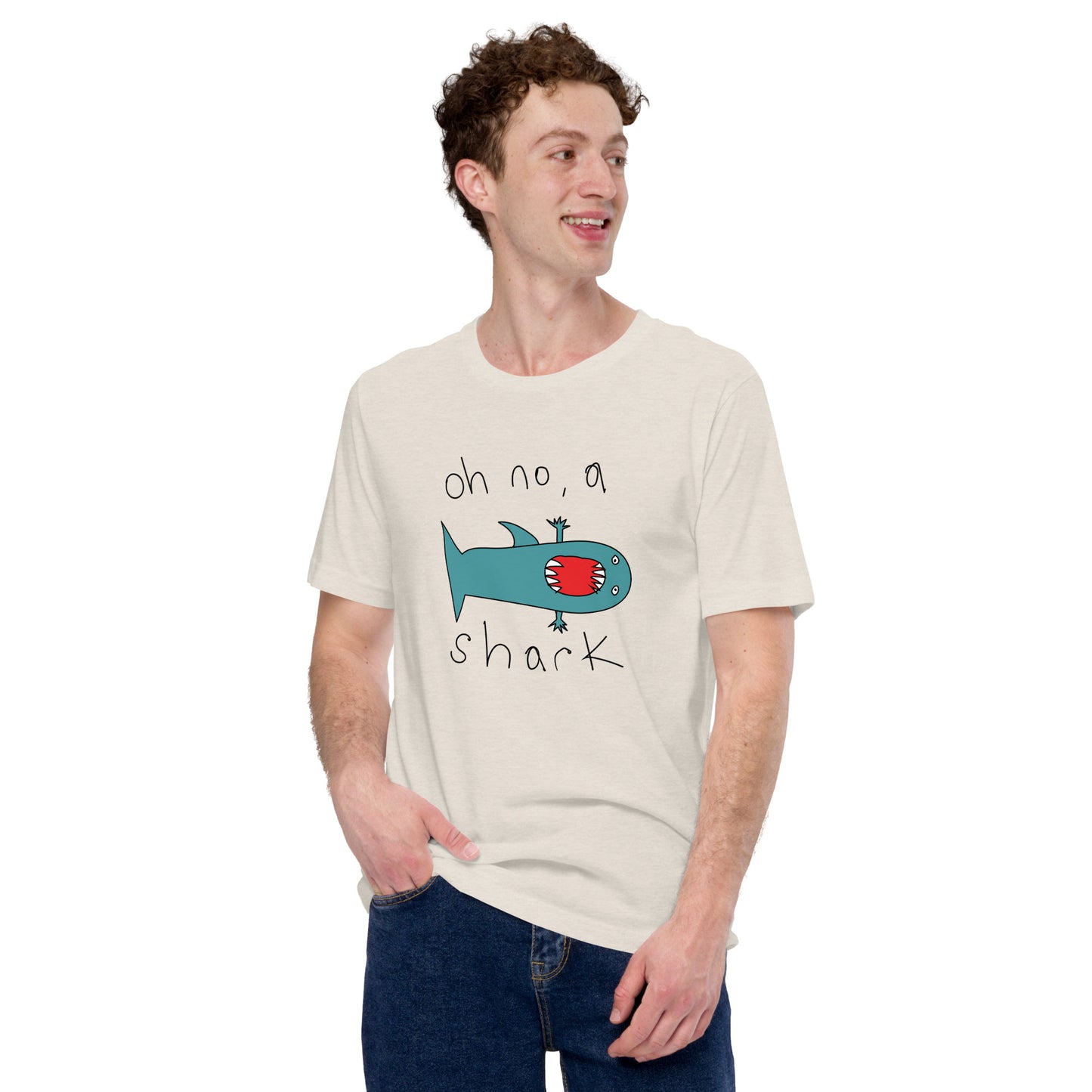 Oh no, a shark - Men's t-shirt (Fashion colours)