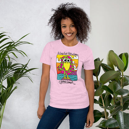 A big fat pink and green spotted seagull - Women's t-shirt