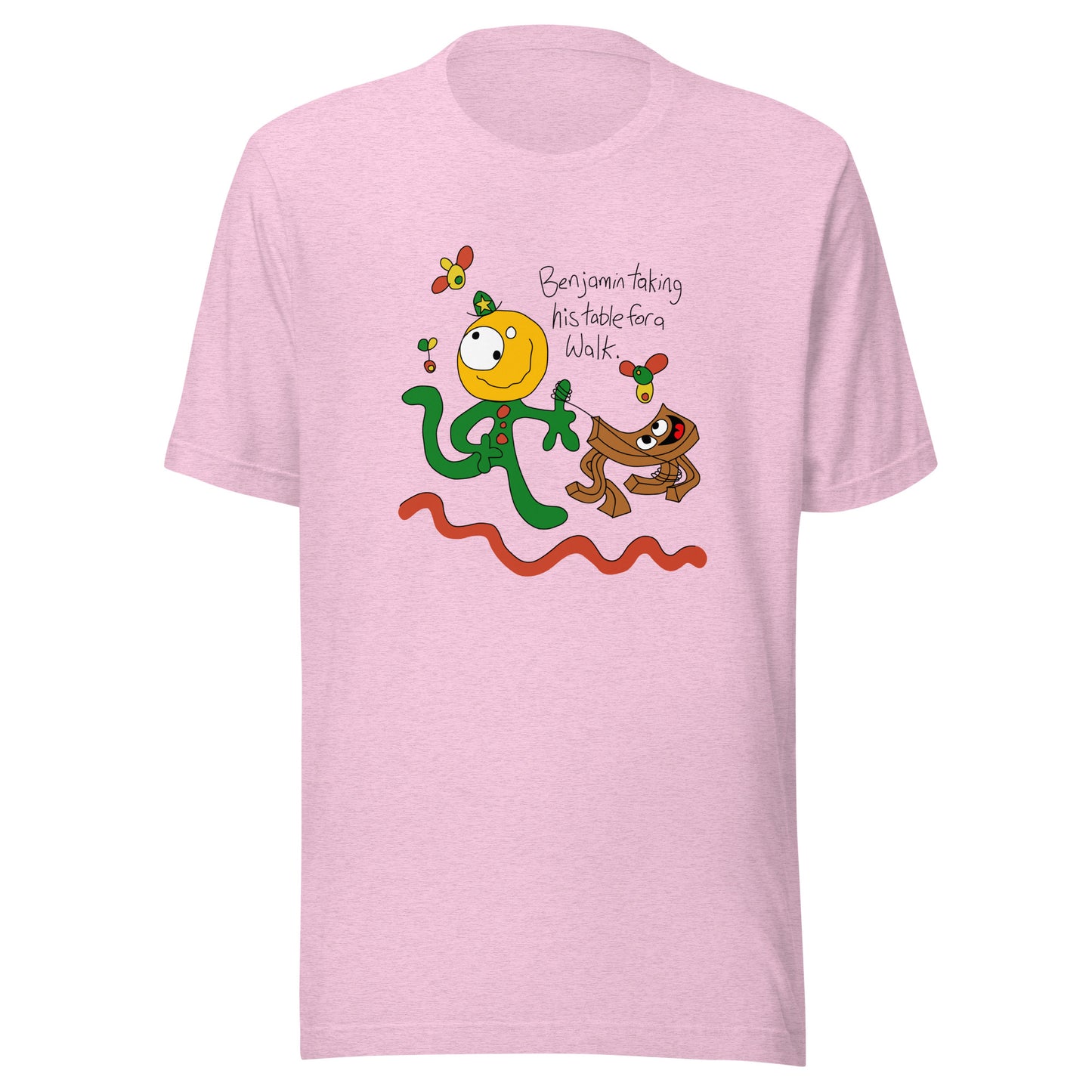 Benjamin taking his table for a walk - Men's T-Shirt