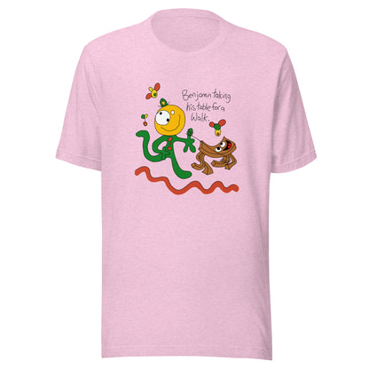 Benjamin taking his table for a walk - Men's T-Shirt