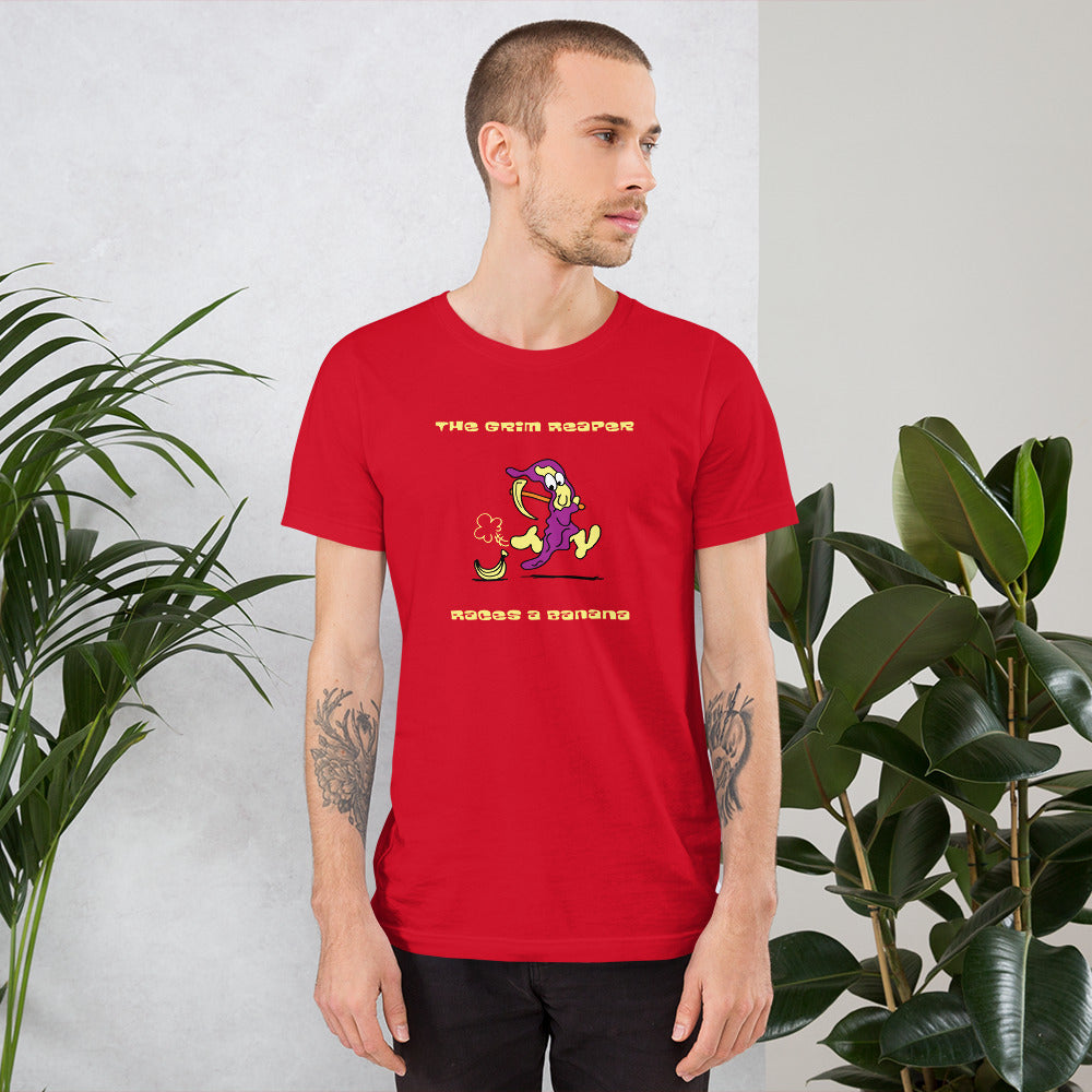 The Grim Reaper races a Banana - Men's t-shirt