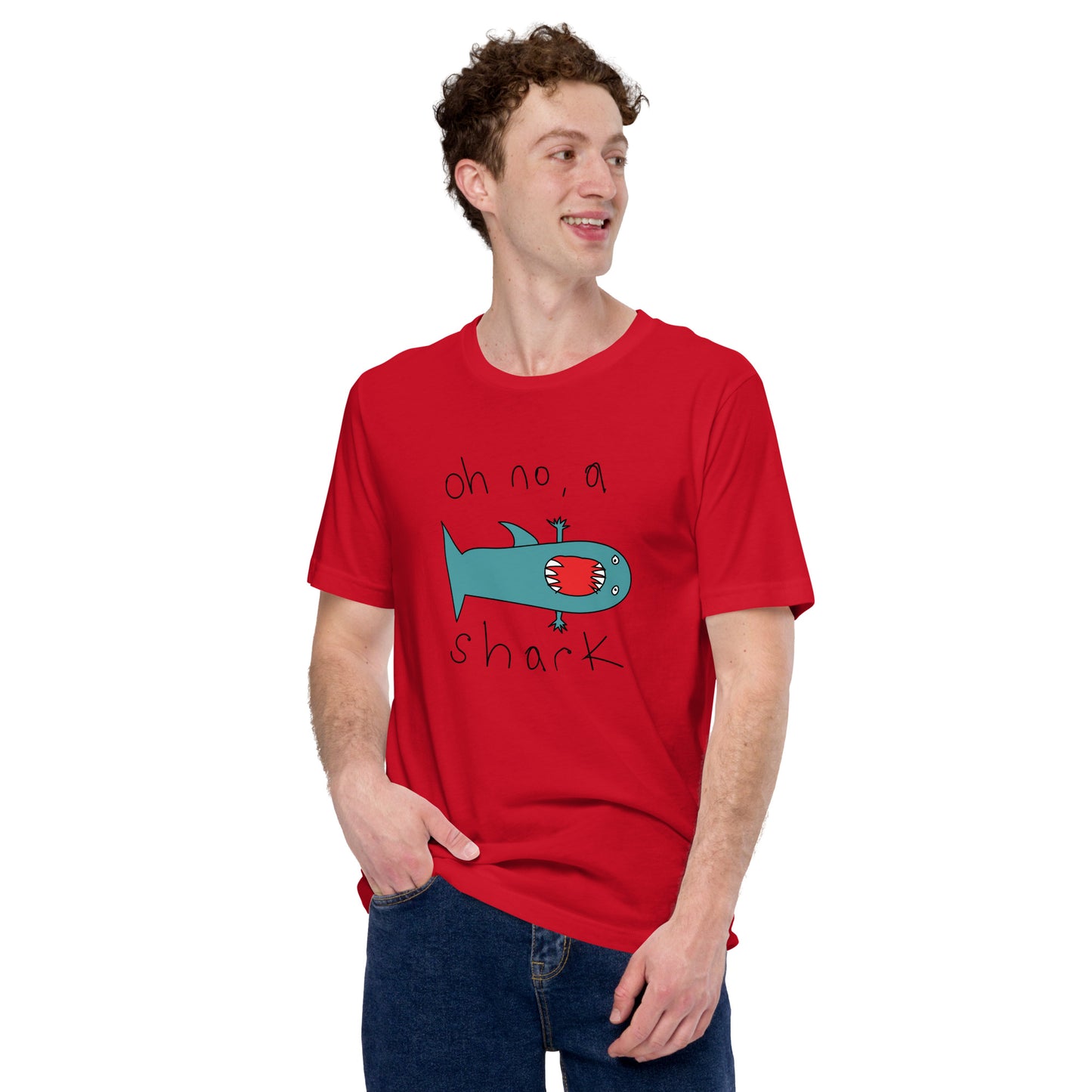 Oh no, a shark - Men's t-shirt (Fashion colours)