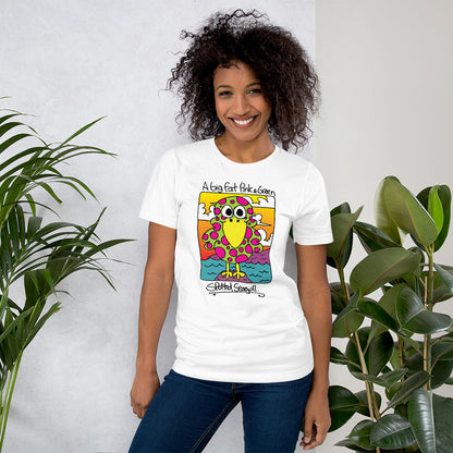 A big fat pink and green spotted seagull - Women's t-shirt