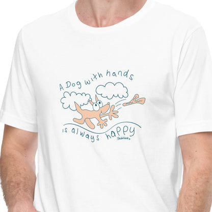 A dog with hands is always happy - Men's T-Shirt