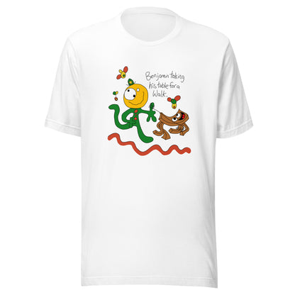 Benjamin taking his table for a walk - Men's T-Shirt