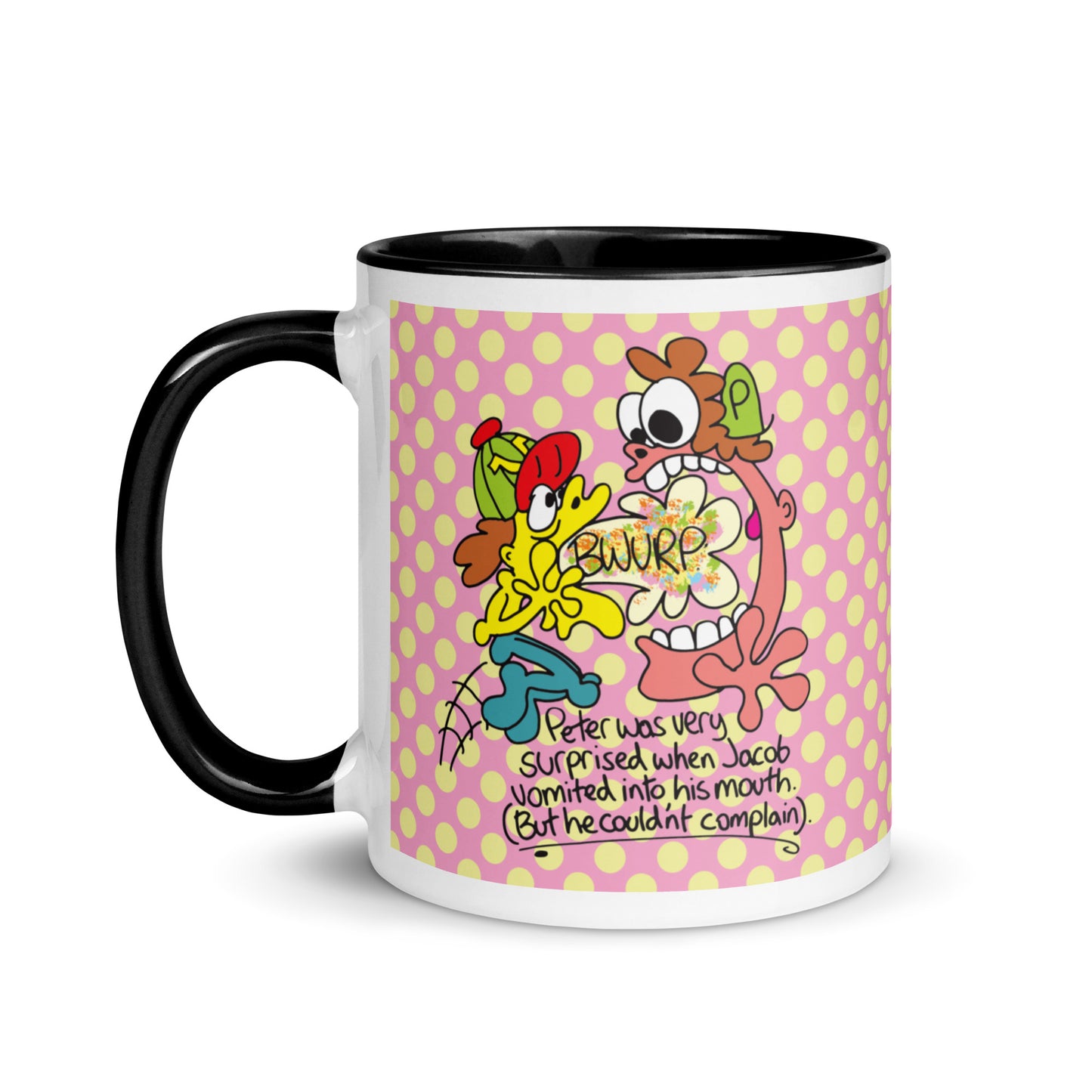 Peter was surprised when Jacob vomited into his mouth, but he couldn't complain - Mug with Color Inside