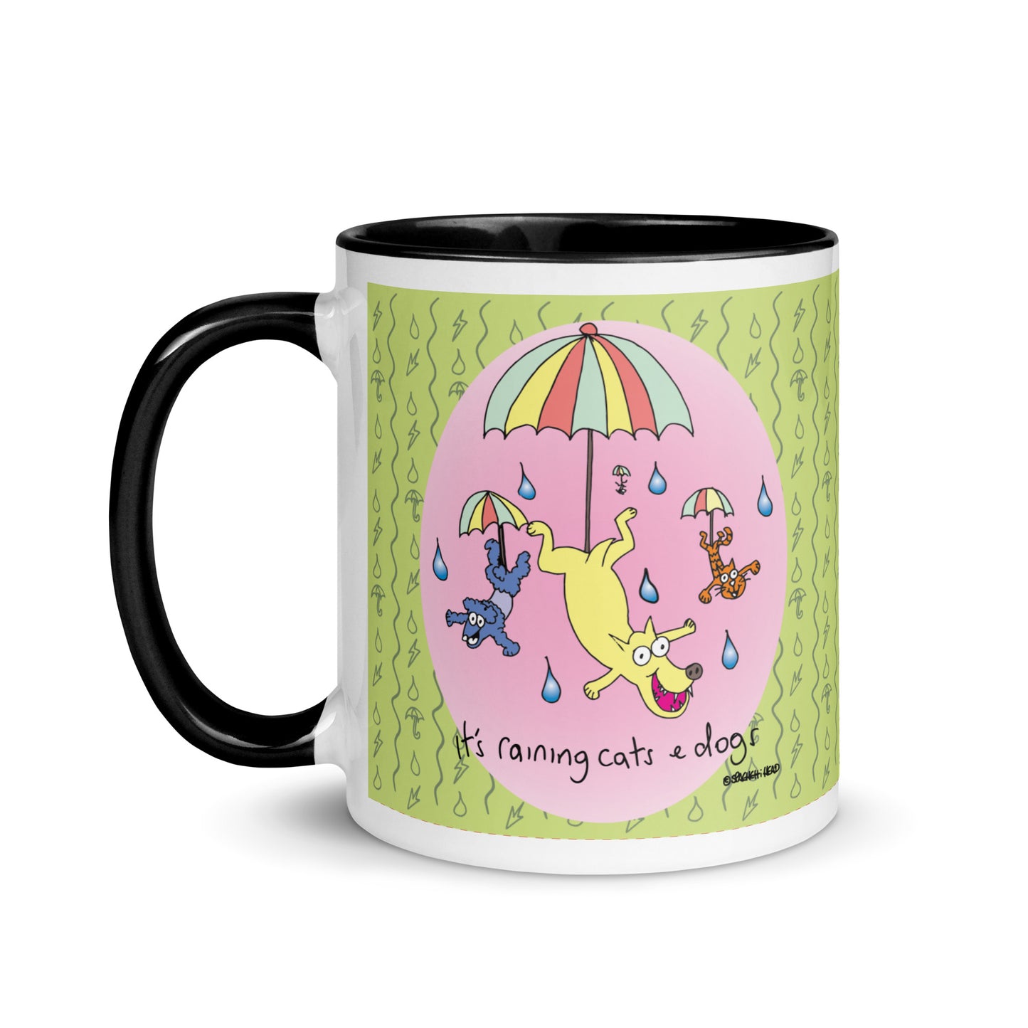 It's Raining Cats n Dogs - Mug with Colour Inside