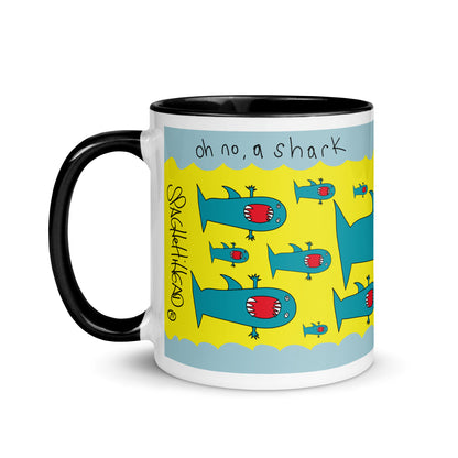 Oh no, a Shark - Mug with Color Inside