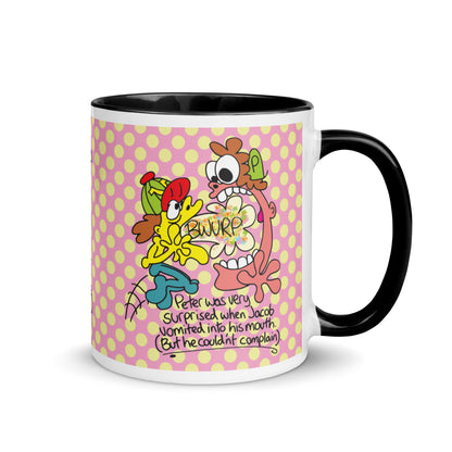 Peter was surprised when Jacob vomited into his mouth, but he couldn't complain - Mug with Color Inside