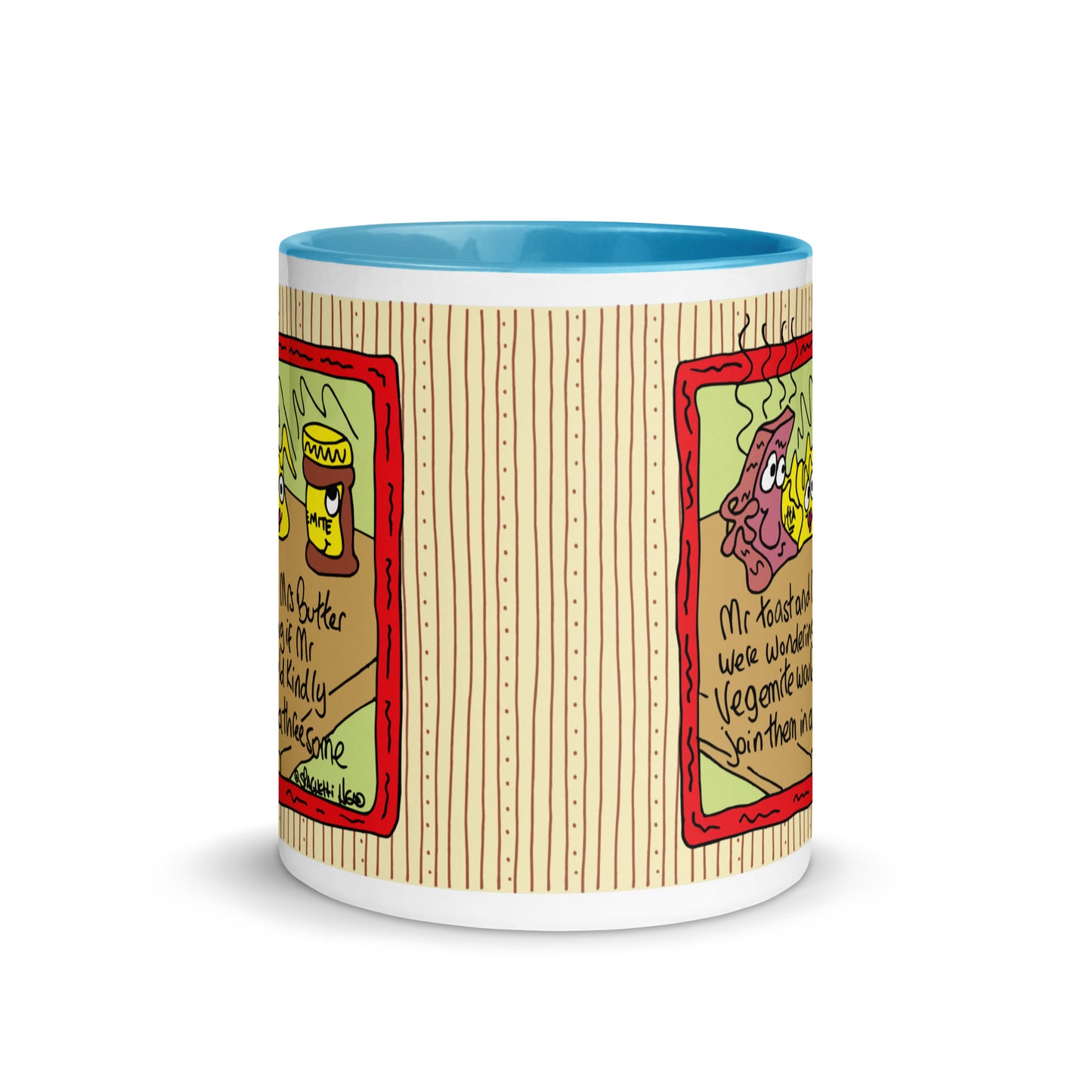 Mr Toast and Mrs Butter - Mug with Colour Inside