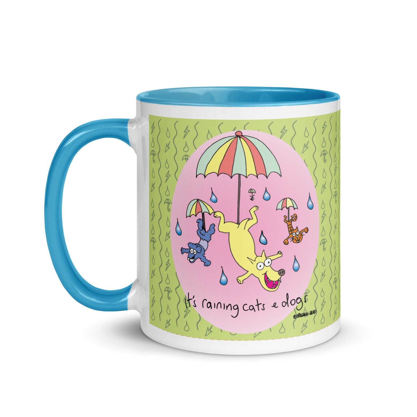 It's Raining Cats n Dogs - Mug with Colour Inside