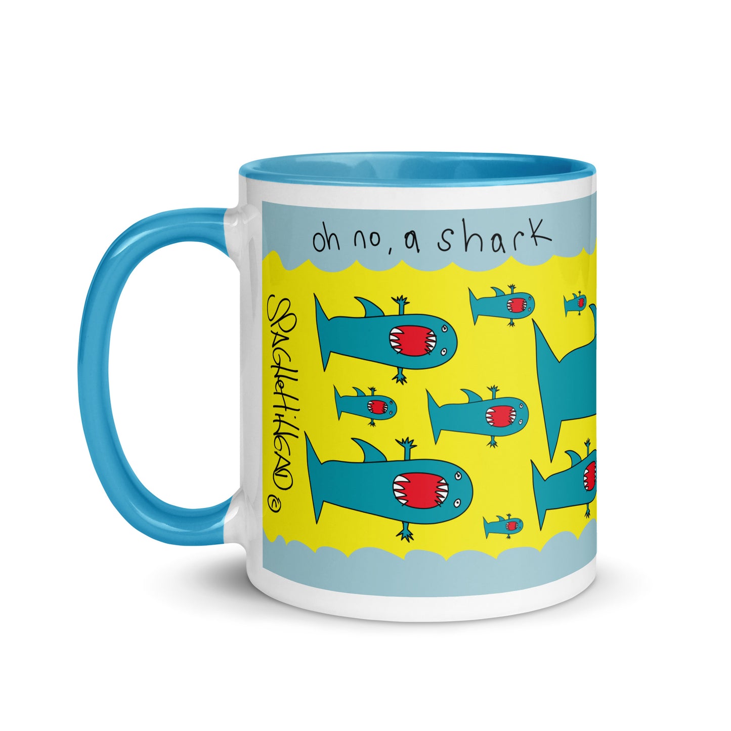 Oh no, a Shark - Mug with Color Inside