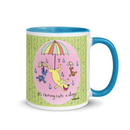 It's Raining Cats n Dogs - Mug with Colour Inside