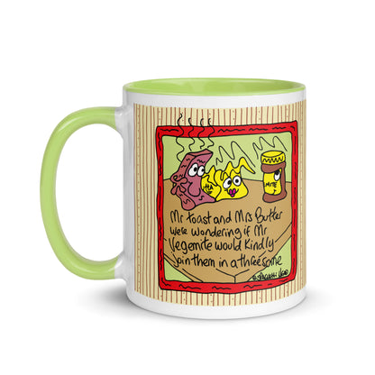 Mr Toast and Mrs Butter - Mug with Colour Inside