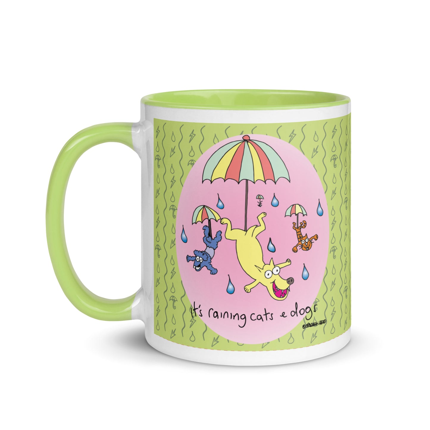 It's Raining Cats n Dogs - Mug with Colour Inside