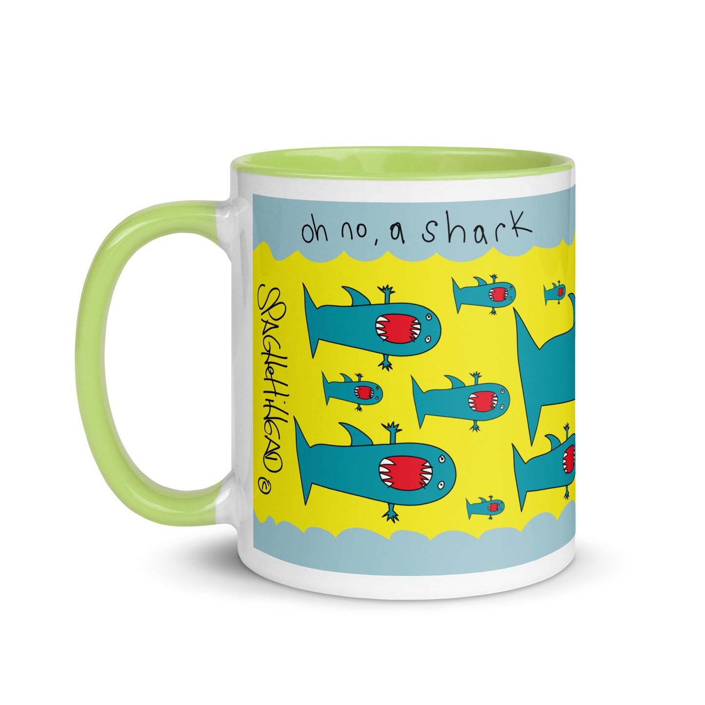 Oh no, a Shark - Mug with Color Inside