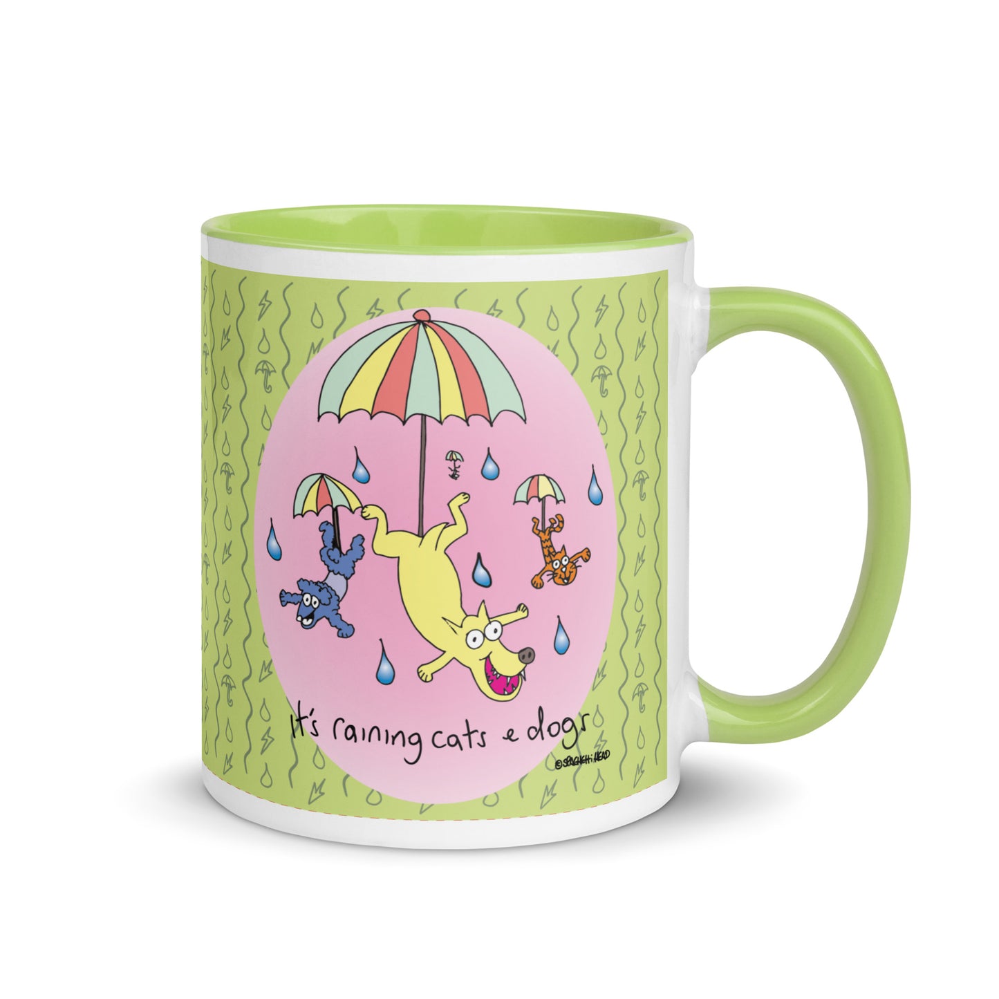 It's Raining Cats n Dogs - Mug with Colour Inside