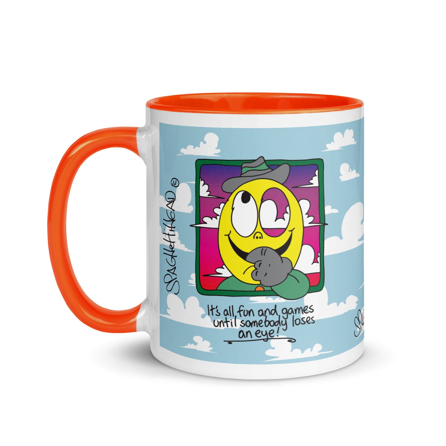 It's all fun and games until somebody loses and eye - Mug with Color Inside