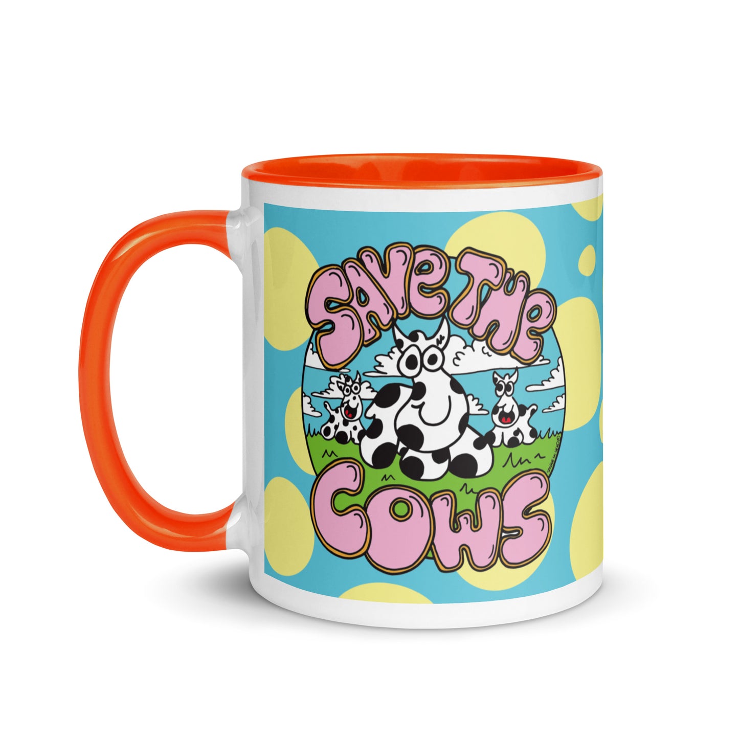 Save the Cows - Mug with Colour Inside