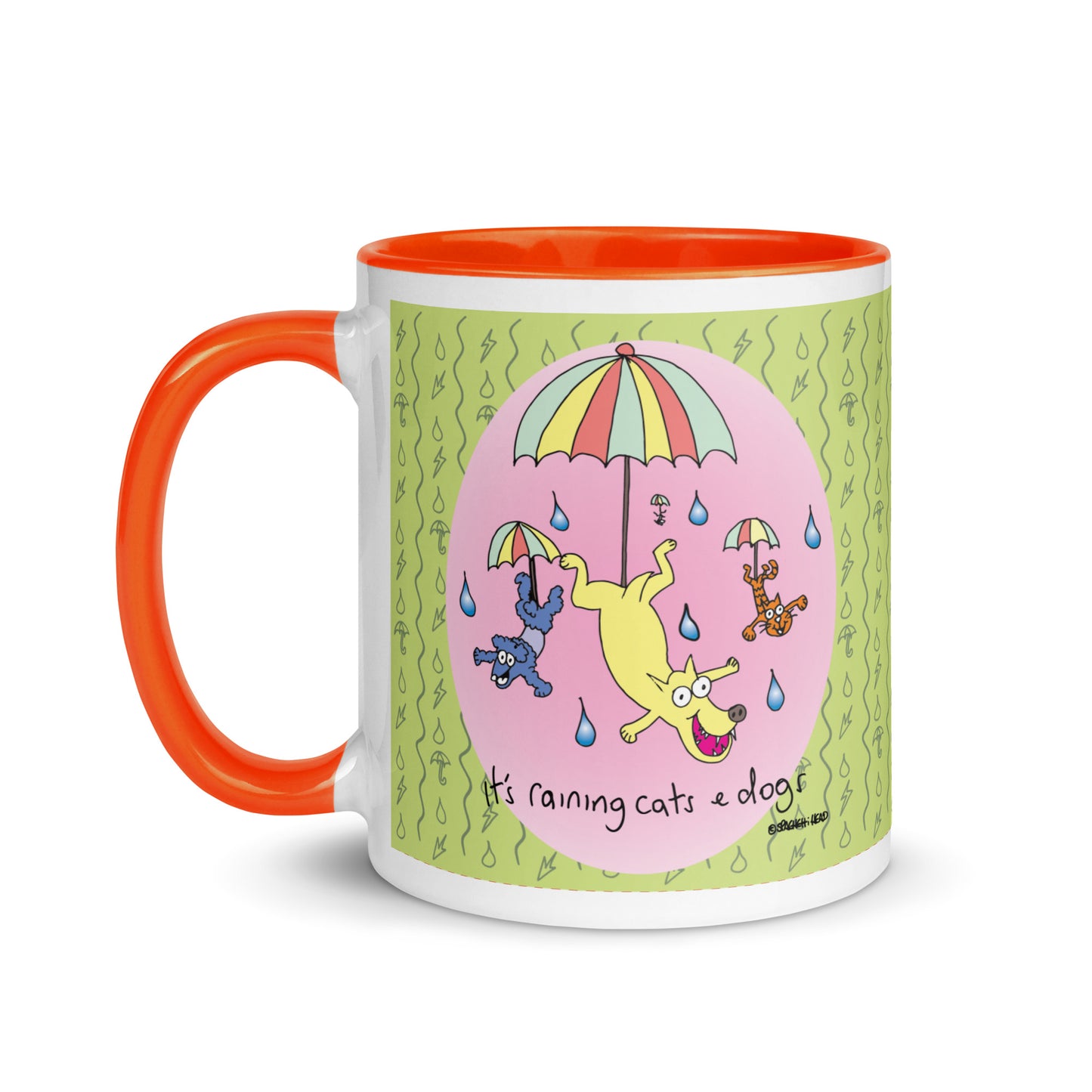 It's Raining Cats n Dogs - Mug with Colour Inside