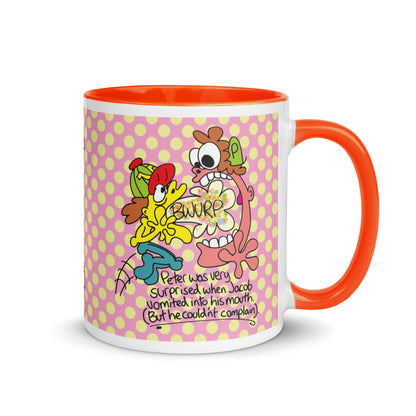 Peter was surprised when Jacob vomited into his mouth, but he couldn't complain - Mug with Color Inside