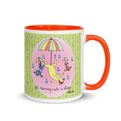 It's Raining Cats n Dogs - Mug with Colour Inside