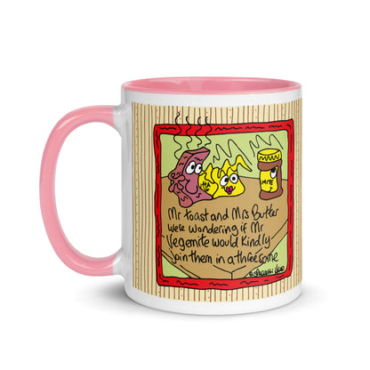 Mr Toast and Mrs Butter - Mug with Colour Inside