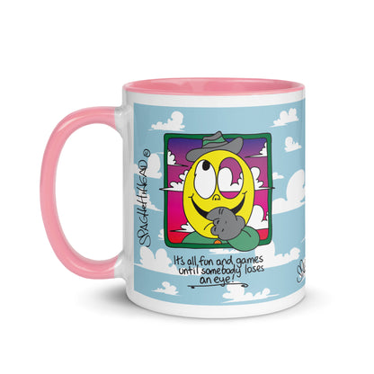 It's all fun and games until somebody loses and eye - Mug with Color Inside