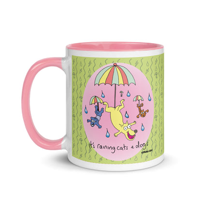 It's Raining Cats n Dogs - Mug with Colour Inside