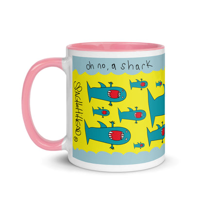 Oh no, a Shark - Mug with Color Inside