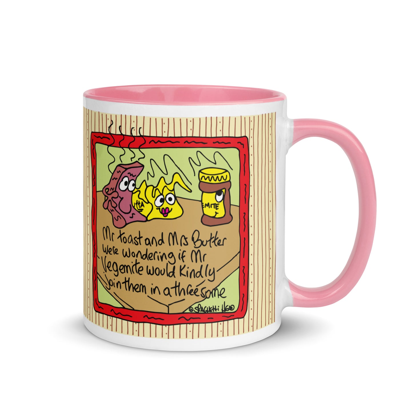 Mr Toast and Mrs Butter - Mug with Colour Inside