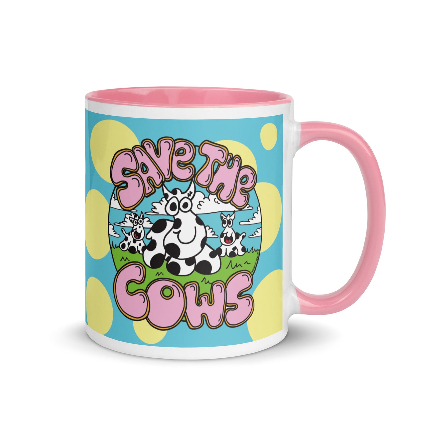 Save the Cows - Mug with Colour Inside