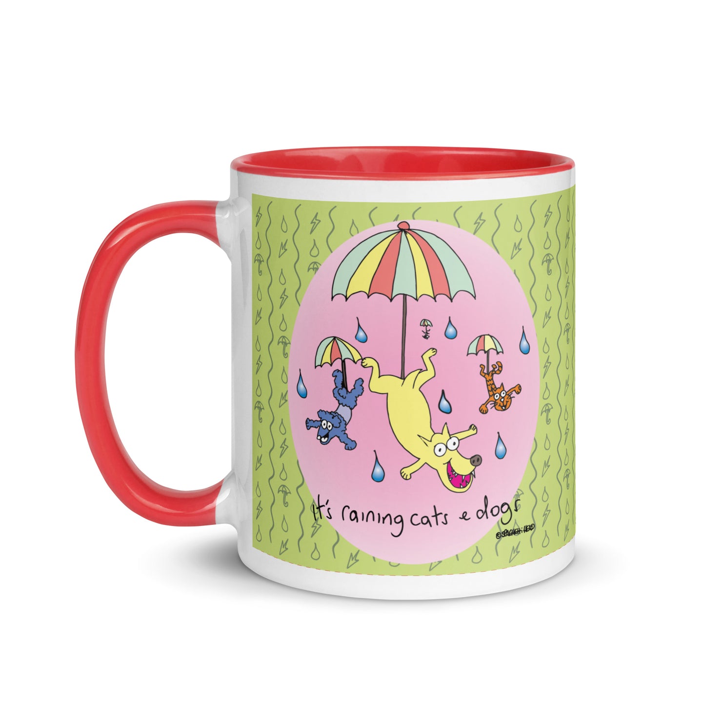 It's Raining Cats n Dogs - Mug with Colour Inside