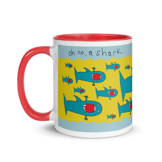 Oh no, a Shark - Mug with Color Inside