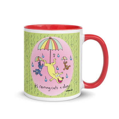 It's Raining Cats n Dogs - Mug with Colour Inside