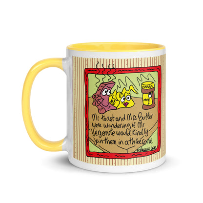 Mr Toast and Mrs Butter - Mug with Colour Inside