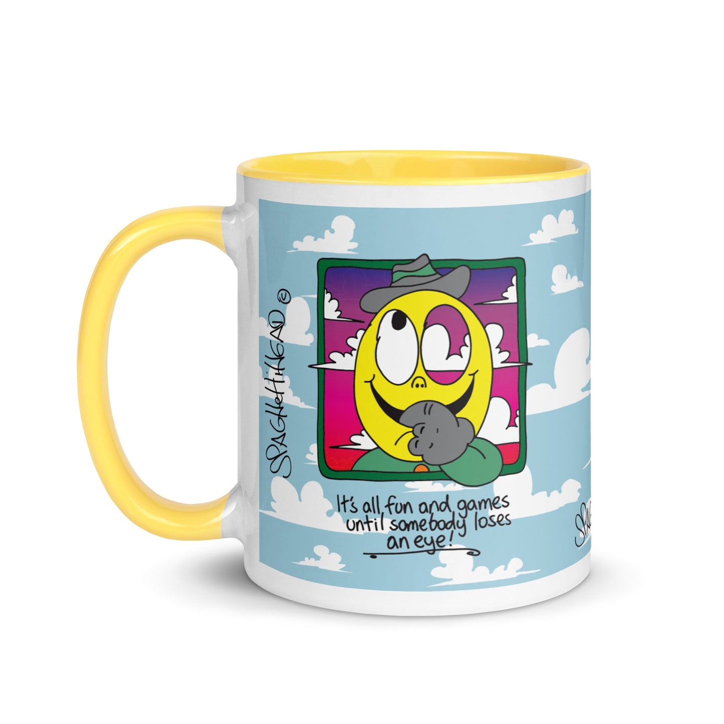 It's all fun and games until somebody loses and eye - Mug with Color Inside