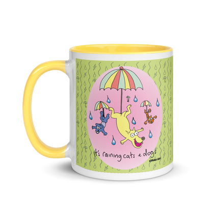 It's Raining Cats n Dogs - Mug with Colour Inside